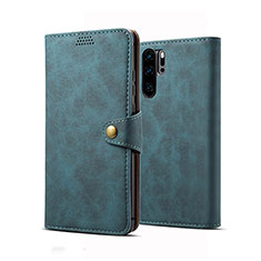 Custodia Portafoglio In Pelle Cover con Supporto T09 per Huawei P30 Pro New Edition Blu