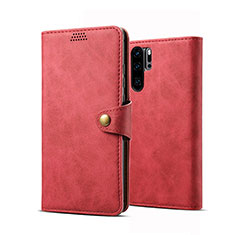 Custodia Portafoglio In Pelle Cover con Supporto T09 per Huawei P30 Pro New Edition Rosso
