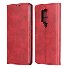 Custodia Portafoglio In Pelle Cover con Supporto T09 per OnePlus 8 Pro Rosso