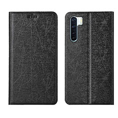 Custodia Portafoglio In Pelle Cover con Supporto T09 per Oppo A91 Nero