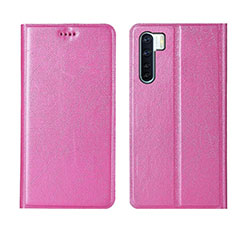 Custodia Portafoglio In Pelle Cover con Supporto T09 per Oppo Find X2 Lite Rosa