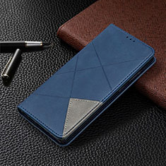 Custodia Portafoglio In Pelle Cover con Supporto T09 per Samsung Galaxy Note 20 5G Blu