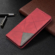 Custodia Portafoglio In Pelle Cover con Supporto T09 per Samsung Galaxy Note 20 5G Rosso