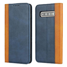 Custodia Portafoglio In Pelle Cover con Supporto T09 per Samsung Galaxy S10 5G Blu
