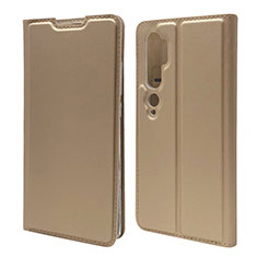 Custodia Portafoglio In Pelle Cover con Supporto T09 per Xiaomi Mi Note 10 Oro