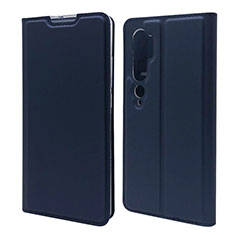 Custodia Portafoglio In Pelle Cover con Supporto T09 per Xiaomi Mi Note 10 Pro Blu