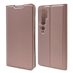 Custodia Portafoglio In Pelle Cover con Supporto T09 per Xiaomi Mi Note 10 Pro Oro Rosa