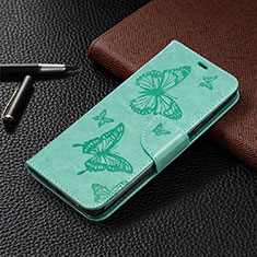 Custodia Portafoglio In Pelle Cover con Supporto T09 per Xiaomi Redmi 9A Verde Pastello