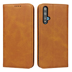 Custodia Portafoglio In Pelle Cover con Supporto T10 per Huawei Honor 20S Arancione