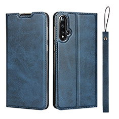 Custodia Portafoglio In Pelle Cover con Supporto T10 per Huawei Nova 5 Pro Blu