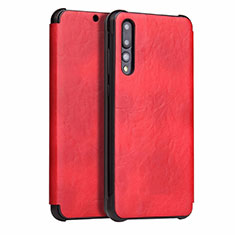 Custodia Portafoglio In Pelle Cover con Supporto T10 per Huawei P20 Pro Rosso