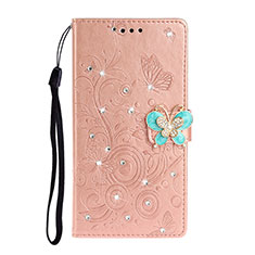 Custodia Portafoglio In Pelle Cover con Supporto T10 per Huawei P40 Pro Oro Rosa