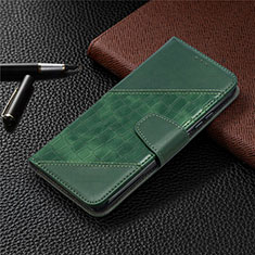 Custodia Portafoglio In Pelle Cover con Supporto T10 per Xiaomi Redmi 9AT Verde