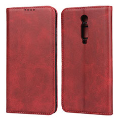 Custodia Portafoglio In Pelle Cover con Supporto T10 per Xiaomi Redmi K20 Rosso