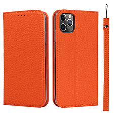 Custodia Portafoglio In Pelle Cover con Supporto T11 per Apple iPhone 11 Pro Arancione