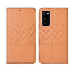 Custodia Portafoglio In Pelle Cover con Supporto T11 per Huawei Honor V30 5G Arancione