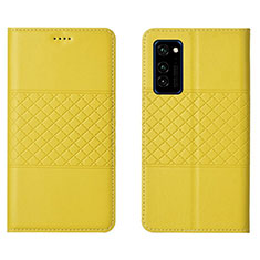 Custodia Portafoglio In Pelle Cover con Supporto T11 per Huawei Honor V30 Pro 5G Giallo