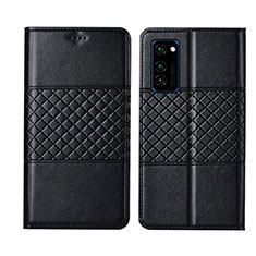 Custodia Portafoglio In Pelle Cover con Supporto T11 per Huawei Honor View 30 5G Nero