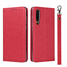 Custodia Portafoglio In Pelle Cover con Supporto T11 per Huawei P30 Rosso