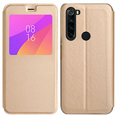 Custodia Portafoglio In Pelle Cover con Supporto T11 per Xiaomi Redmi Note 8 (2021) Oro