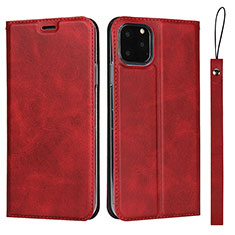 Custodia Portafoglio In Pelle Cover con Supporto T12 per Apple iPhone 11 Pro Rosso