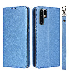 Custodia Portafoglio In Pelle Cover con Supporto T12 per Huawei P30 Pro Blu