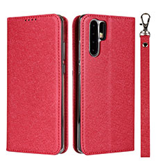 Custodia Portafoglio In Pelle Cover con Supporto T12 per Huawei P30 Pro New Edition Rosso