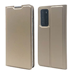 Custodia Portafoglio In Pelle Cover con Supporto T12 per Huawei P40 Oro