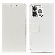 Custodia Portafoglio In Pelle Cover con Supporto T14 per Apple iPhone 13 Pro Bianco