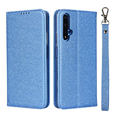 Custodia Portafoglio In Pelle Cover con Supporto T14 per Huawei Honor 20S Blu