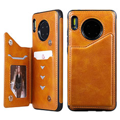 Custodia Portafoglio In Pelle Cover con Supporto T14 per Huawei Mate 30 5G Arancione