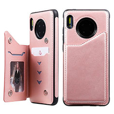 Custodia Portafoglio In Pelle Cover con Supporto T14 per Huawei Mate 30 5G Oro Rosa