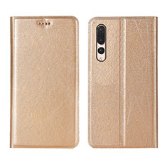 Custodia Portafoglio In Pelle Cover con Supporto T14 per Huawei P20 Pro Oro