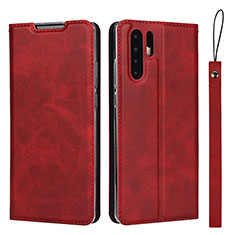 Custodia Portafoglio In Pelle Cover con Supporto T14 per Huawei P30 Pro New Edition Rosso