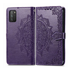 Custodia Portafoglio In Pelle Cover con Supporto T14 per Xiaomi Poco M3 Viola