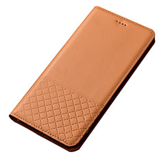 Custodia Portafoglio In Pelle Cover con Supporto T14 per Xiaomi Redmi Note 8 (2021) Arancione