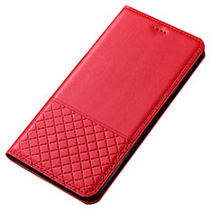 Custodia Portafoglio In Pelle Cover con Supporto T14 per Xiaomi Redmi Note 8 (2021) Rosso