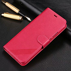 Custodia Portafoglio In Pelle Cover con Supporto T14 per Xiaomi Redmi Note 8 Pro Rosa Caldo
