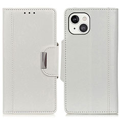 Custodia Portafoglio In Pelle Cover con Supporto T15 per Apple iPhone 14 Plus Bianco