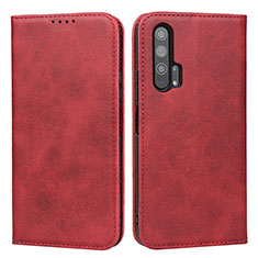 Custodia Portafoglio In Pelle Cover con Supporto T15 per Huawei Honor 20 Pro Rosso