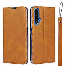 Custodia Portafoglio In Pelle Cover con Supporto T15 per Huawei Honor 20S Arancione