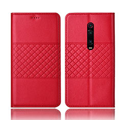 Custodia Portafoglio In Pelle Cover con Supporto T15 per Xiaomi Mi 9T Pro Rosso