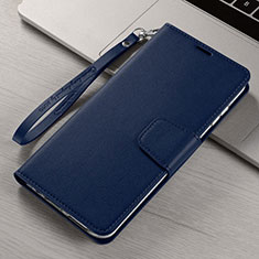 Custodia Portafoglio In Pelle Cover con Supporto T15 per Xiaomi Mi Note 10 Blu