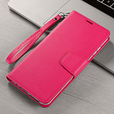 Custodia Portafoglio In Pelle Cover con Supporto T15 per Xiaomi Mi Note 10 Pro Rosa Caldo