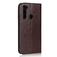 Custodia Portafoglio In Pelle Cover con Supporto T15 per Xiaomi Redmi Note 8 (2021) Marrone