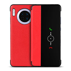 Custodia Portafoglio In Pelle Cover con Supporto T16 per Huawei Mate 30 Rosso