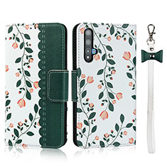 Custodia Portafoglio In Pelle Cover con Supporto T16 per Huawei Nova 5T Verde