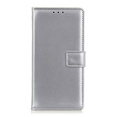 Custodia Portafoglio In Pelle Cover con Supporto T16 per Huawei P Smart (2020) Argento