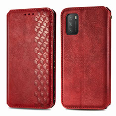 Custodia Portafoglio In Pelle Cover con Supporto T16 per Xiaomi Poco M3 Rosso
