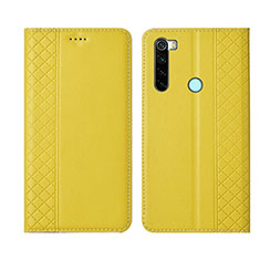 Custodia Portafoglio In Pelle Cover con Supporto T16 per Xiaomi Redmi Note 8T Giallo